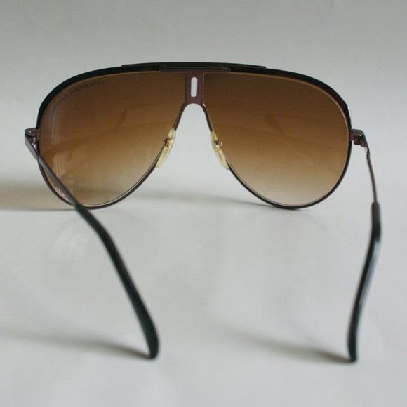 NWOT TruVintage w/"Turbo" logo Classic Sports Aviator Sunglasses w/ amber lens - Picture 3 of 4